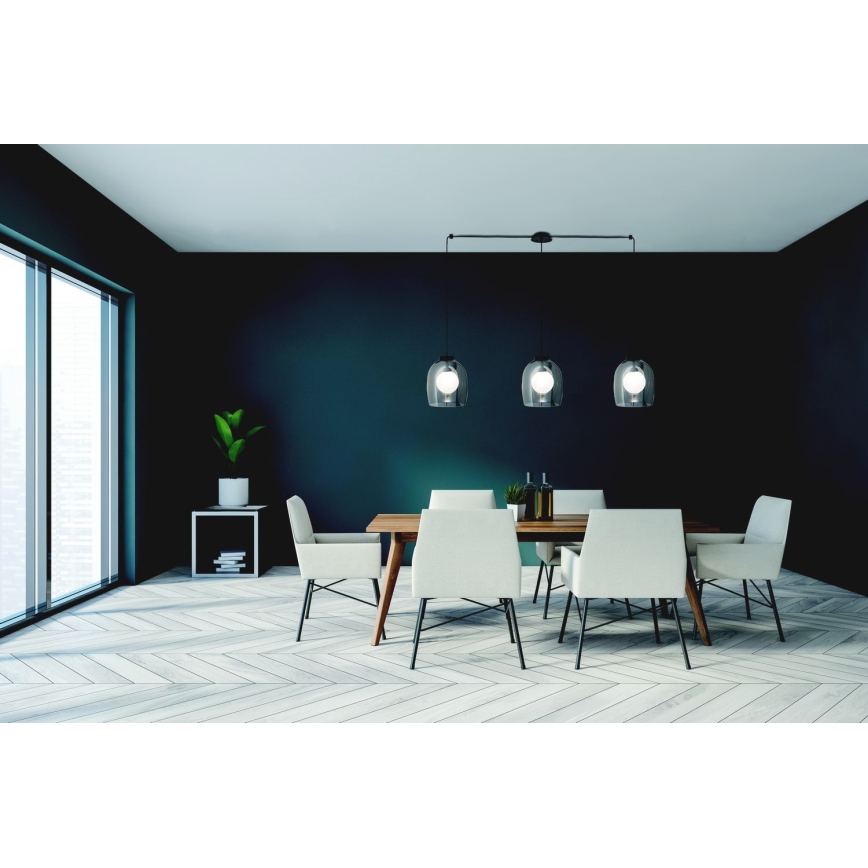 Zambelis 22146 - Lampadario a sospensione con filo 3xG9/5W/230V ragno nero