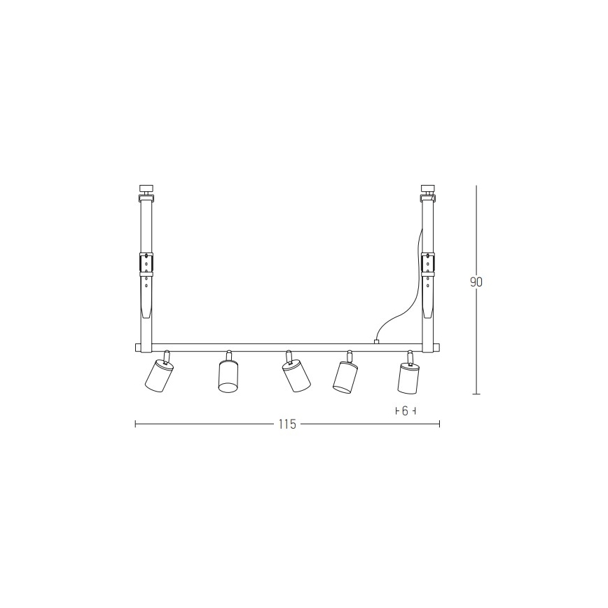 Zambelis 22224 - Lampadario a sospensione con filo 5xGU10/25W/230V