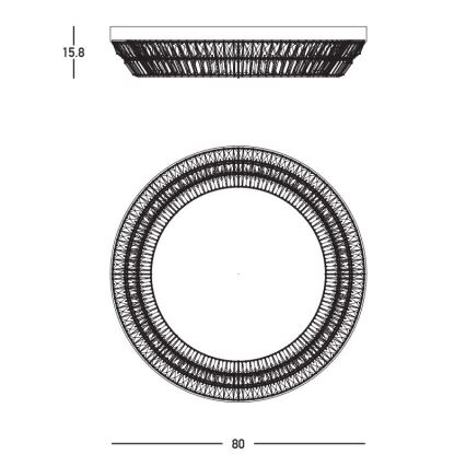 Zambelis 23049 - Dimmbare LED-Kristall-Deckenleuchte LED/55W/230V CRI 90 3000K d 80 cm Messing