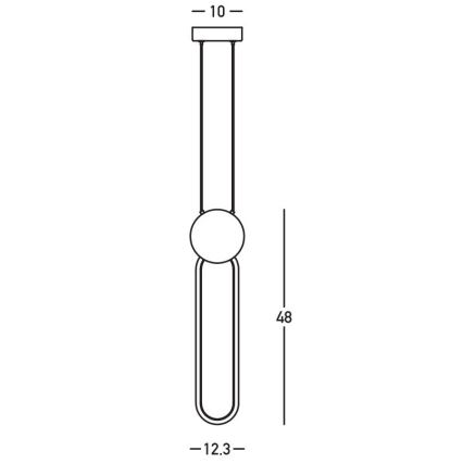 Zambelis 23101 - Suspension filaire à intensité variable LED/13W/230V 3000K noir