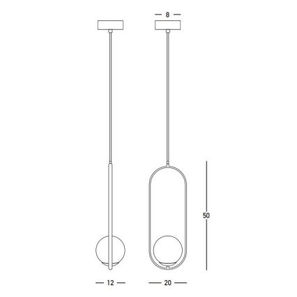 Zambelis 23135 - Lampadario a sospensione con filo 1xG9/7W/230V 12x20 cm oro