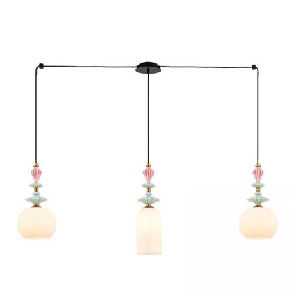 Zambelis A22079 - Ersatz-Lampenschirm für Kronleuchter, Ø 21 cm, weiß