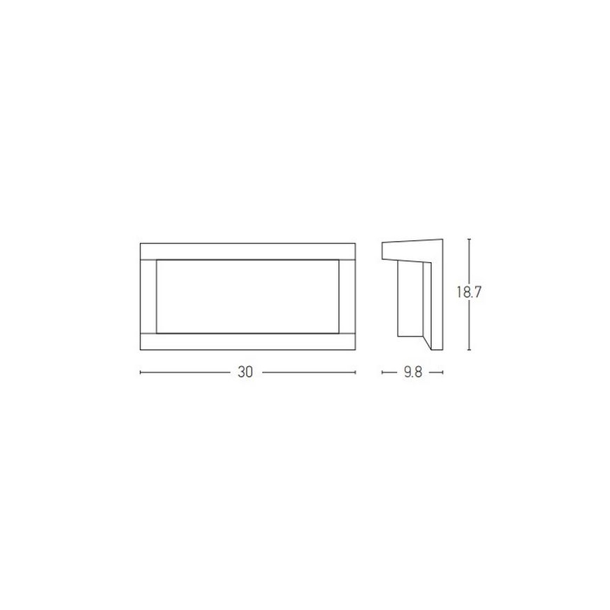 Zambelis E128 - Applique murale extérieure 1xE27/18W/230V IP54 anthracite