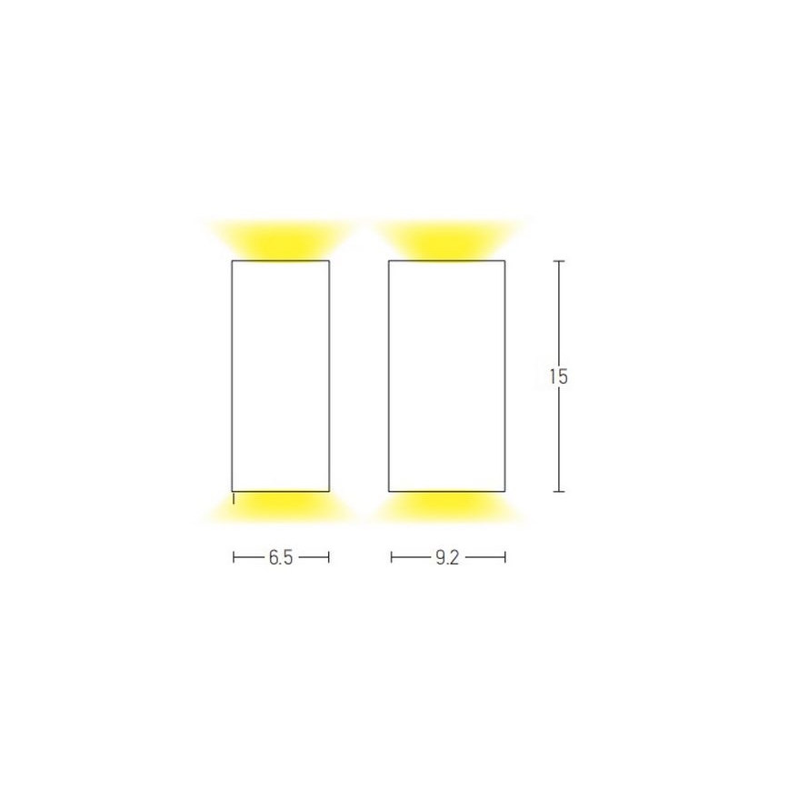Zambelis E151 - Applique da esterno 2xGU10/15W/230V IP54 bianco