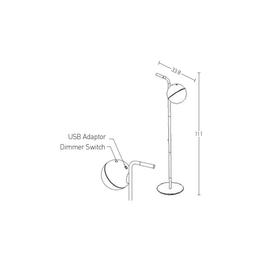 Zambelis E232 - Dimmbare LED-Außenleuchte LED/1,5W/5V IP54 schwarz