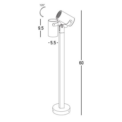 Zambelis E325 - Außenleuchte 1xGU10/15W/230V IP54 anthrazit