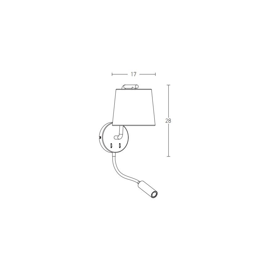 Zambelis H57 - Applique a LED LED/3W + 1xE27/40W/230V nero