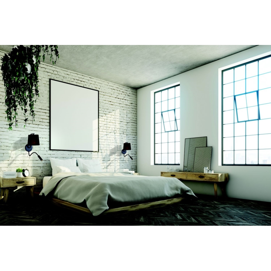 Zambelis H57 - Lampada LED flessibile LED/3W + 1xE27/40W/230V nero