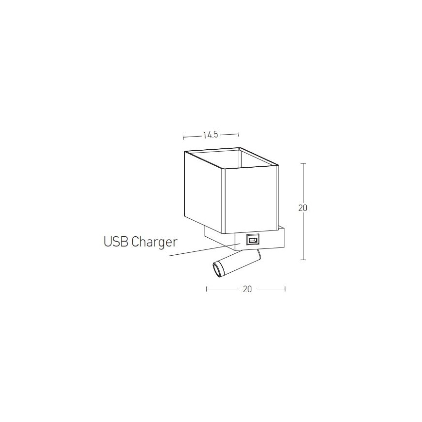 Zambelis H59 - Applique a LED LED/3W + 1xE27/40W/230V nero