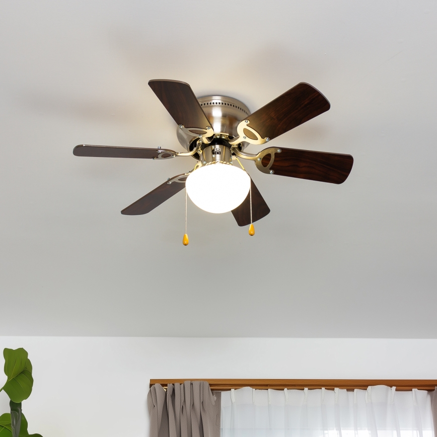 ZEVENTI - Deckenventilator GALDANA 1xE27/60W/230V braun/beige