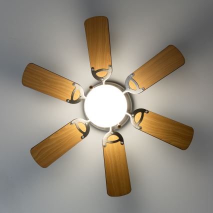 ZEVENTI - Deckenventilator GALDANA 1xE27/60W/230V braun/beige