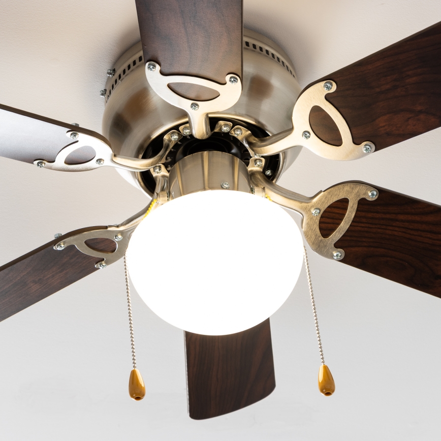 ZEVENTI - Deckenventilator GALDANA 1xE27/60W/230V braun/beige