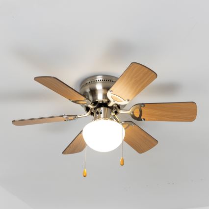 ZEVENTI - Deckenventilator GALDANA 1xE27/60W/230V braun/beige