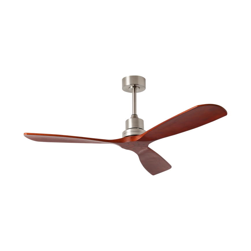 ZEVENTI - Deckenventilator LIONI Wi-Fi Tuya matt Chrom/Eiche + Fernbedienung
