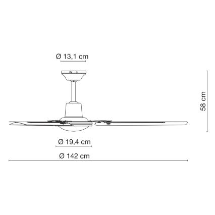 ZEVENTI - Deckenventilator TOFINO weiß