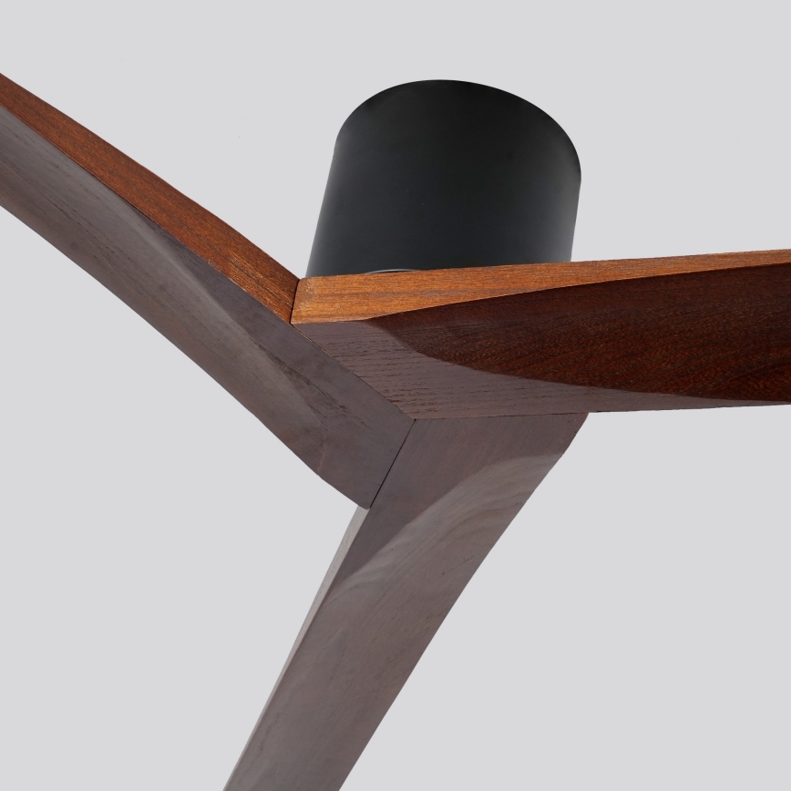 ZEVENTI - Deckenventilator VELLON Wi-Fi Tuya schwarz/Nussbaum + Fernbedienung
