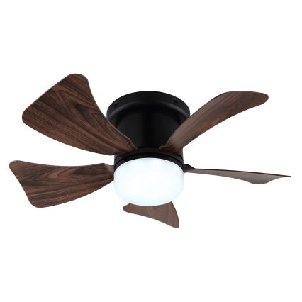 ZEVENTI - Dimmbarer LED-Deckenventilator MUNDAKA LED/10W/230V 3000-6500K braun + Fernbedienung