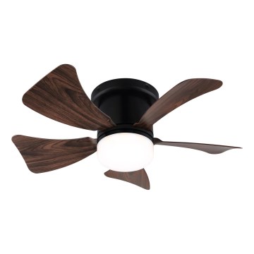 ZEVENTI - Dimmbarer LED-Deckenventilator MUNDAKA LED/10W/230V braun + Fernbedienung