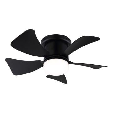 ZEVENTI - Dimmbarer LED-Deckenventilator MUNDAKA LED/10W/230V schwarz + Fernbedienung