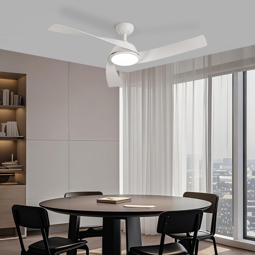 ZEVENTI - LED dimmbarer Deckenventilator AERYS LED/24W/230V 3000/4000/6000K Wi-Fi Tuya weiß + Fernbedienung