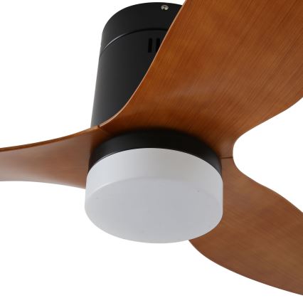 ZEVENTI - LED-Deckenventilator PADUA LED/18W/230V 3000/4000/6000K Wi-Fi Tuya schwarz/braun + Fernbedienung