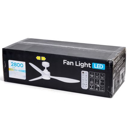 ZEVENTI - Dimmbarer LED-Deckenventilator ULUWATU LED/20W/230V 2700-6500K 132cm weiß + Fernbedienung