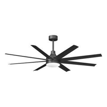 ZEVENTI - LED-dimmbarer Deckenventilator WALKIKI LED/24W/230V 2700-6500K 165 cm schwarz + Fernbedienung