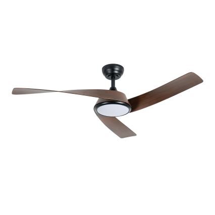 ZEVENTI - Ventilateur de plafond LED dimmable AERYS LED/24W/230V 3000/4000/6000K Wi‑Fi Tuya noir/noyer + télécommande
