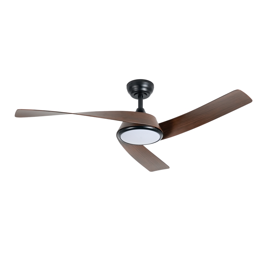 ZEVENTI - Ventilateur de plafond LED dimmable AERYS LED/24W/230V 3000/4000/6000K Wi‑Fi Tuya noir/noyer + télécommande