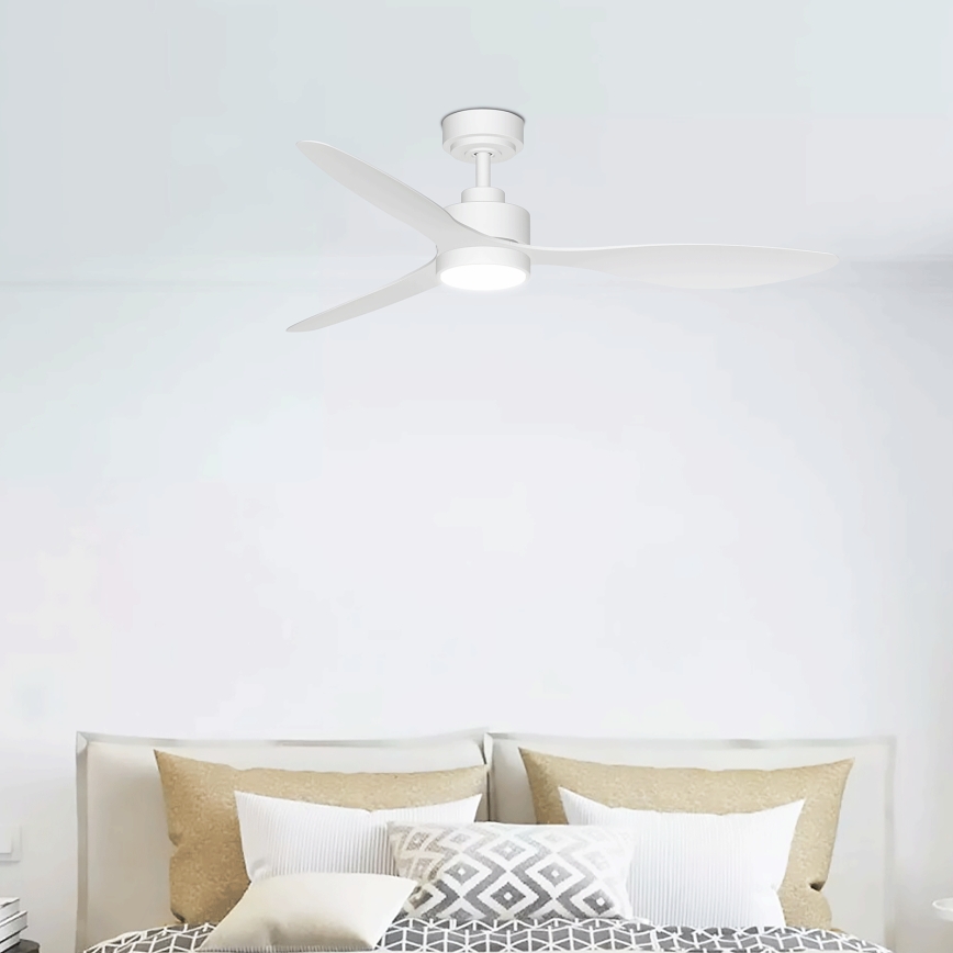 ZEVENTI - LED Ventilateur de plafond dimmable ULUWATU LED/20W/230V 2700-6500K 132cm blanc + télécommande