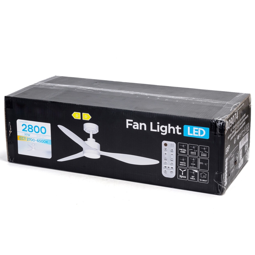 ZEVENTI - LED Ventilateur de plafond dimmable ULUWATU LED/20W/230V 2700-6500K 132cm blanc + télécommande