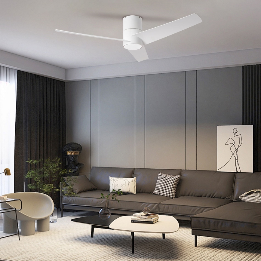 ZEVENTI - Ventilatore da soffitto dimmerabile a LED BARROSA LED/18W/230V 3000-6000K Wi-Fi Tuya bianco + telecomando