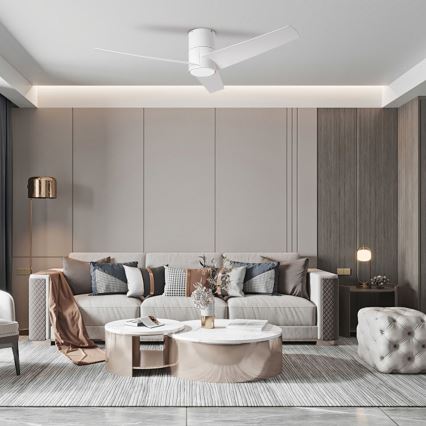 ZEVENTI - Ventilatore da soffitto dimmerabile a LED BARROSA LED/18W/230V 3000-6000K Wi-Fi Tuya bianco + telecomando