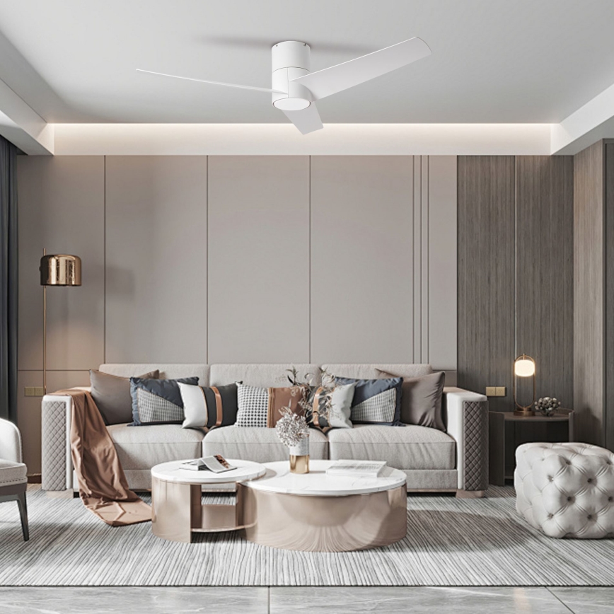 ZEVENTI - Ventilatore da soffitto dimmerabile a LED BARROSA LED/18W/230V 3000-6000K Wi-Fi Tuya bianco + telecomando