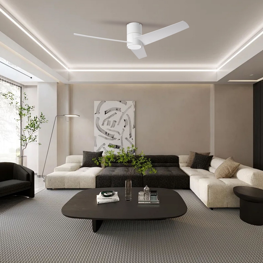 ZEVENTI - Ventilatore da soffitto dimmerabile a LED BARROSA LED/18W/230V 3000-6000K Wi-Fi Tuya bianco + telecomando