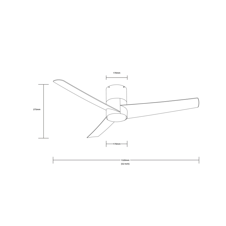 ZEVENTI - Ventilatore da soffitto dimmerabile a LED BARROSA LED/18W/230V 3000-6000K Wi-Fi Tuya cromo opaco + telecomando