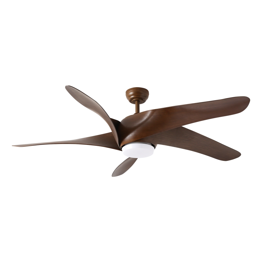 ZEVENTI - Ventilatore da soffitto dimmerabile a LED LUCCA LED/18W/230V 3000-6000K Wi-Fi Tuya marrone + telecomando