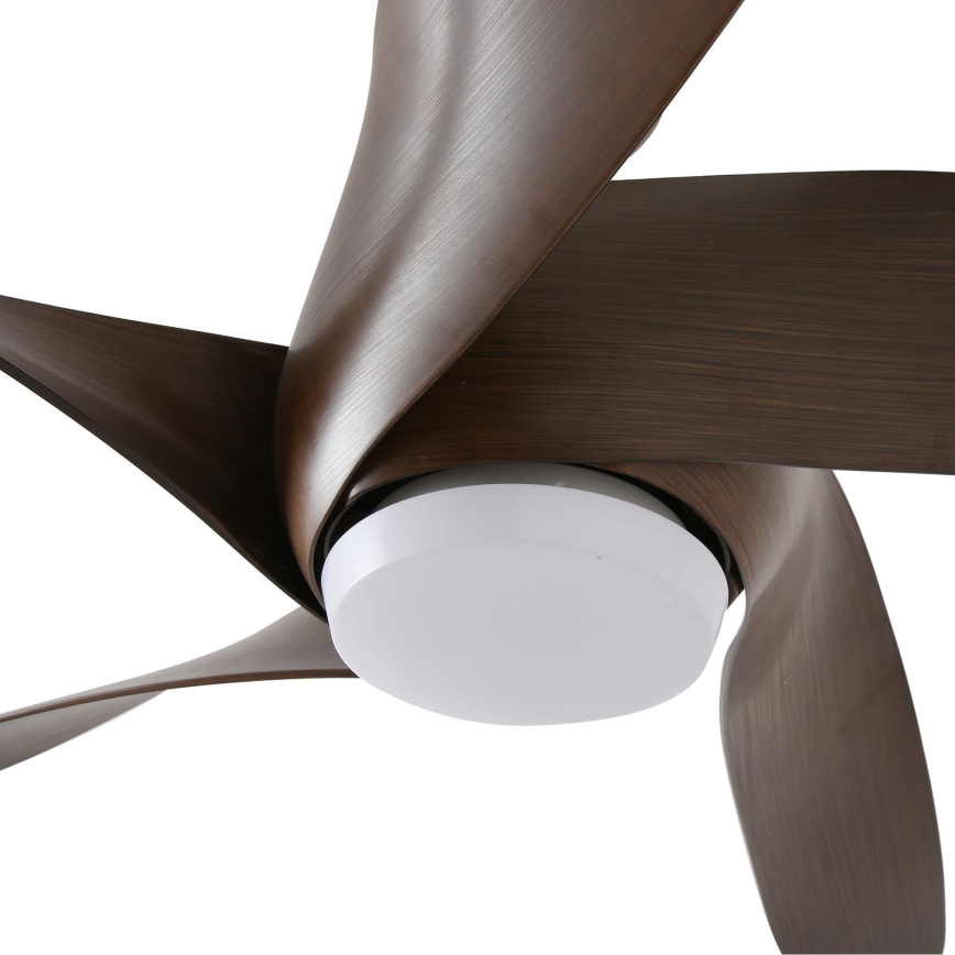 ZEVENTI - Ventilatore da soffitto dimmerabile a LED LUCCA LED/18W/230V 3000-6000K Wi-Fi Tuya marrone + telecomando