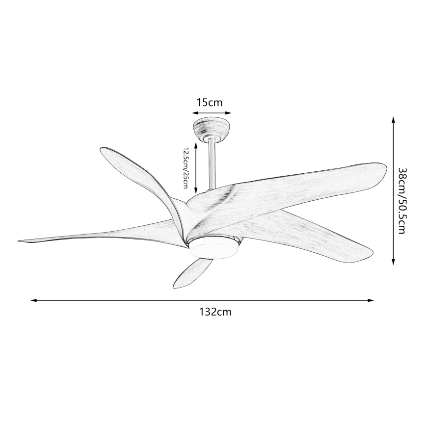 ZEVENTI - Ventilatore da soffitto dimmerabile a LED LUCCA LED/18W/230V 3000-6000K Wi-Fi Tuya marrone + telecomando