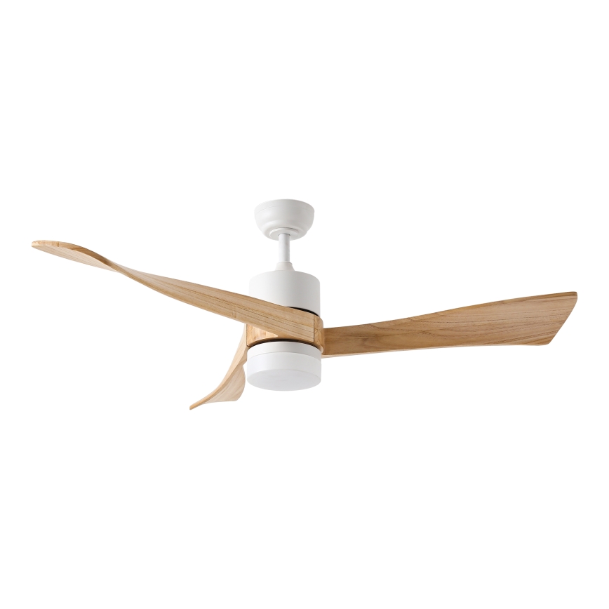 ZEVENTI - Ventilatore da soffitto dimmerabile a LED NATURITO LED/18W/230V 3000-6000K Wi-Fi Tuya bianco/quercia + telecomando