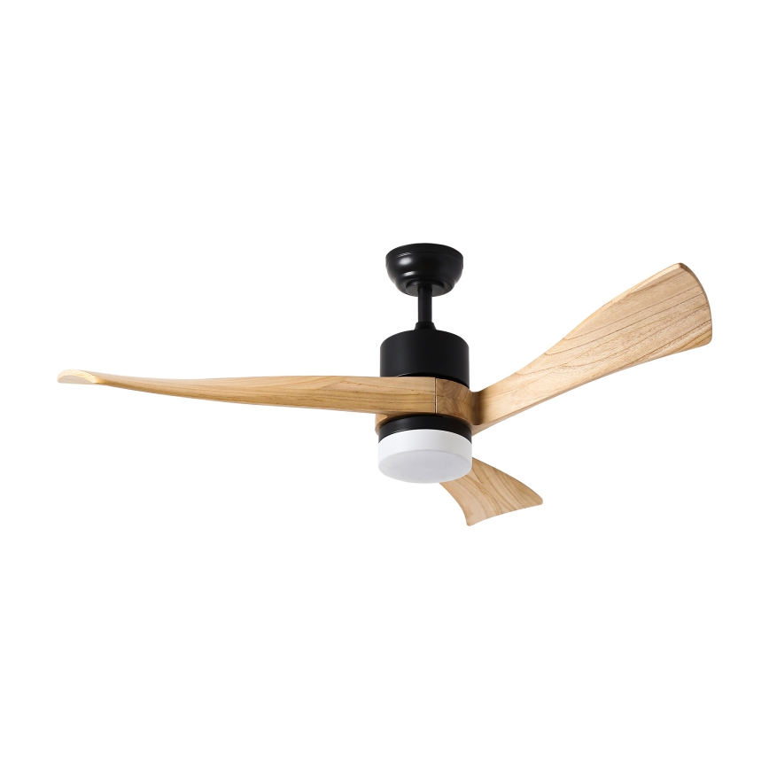 ZEVENTI - Ventilatore da soffitto dimmerabile a LED NATURITO LED/18W/230V 3000-6000K Wi-Fi Tuya nero/quercia + telecomando