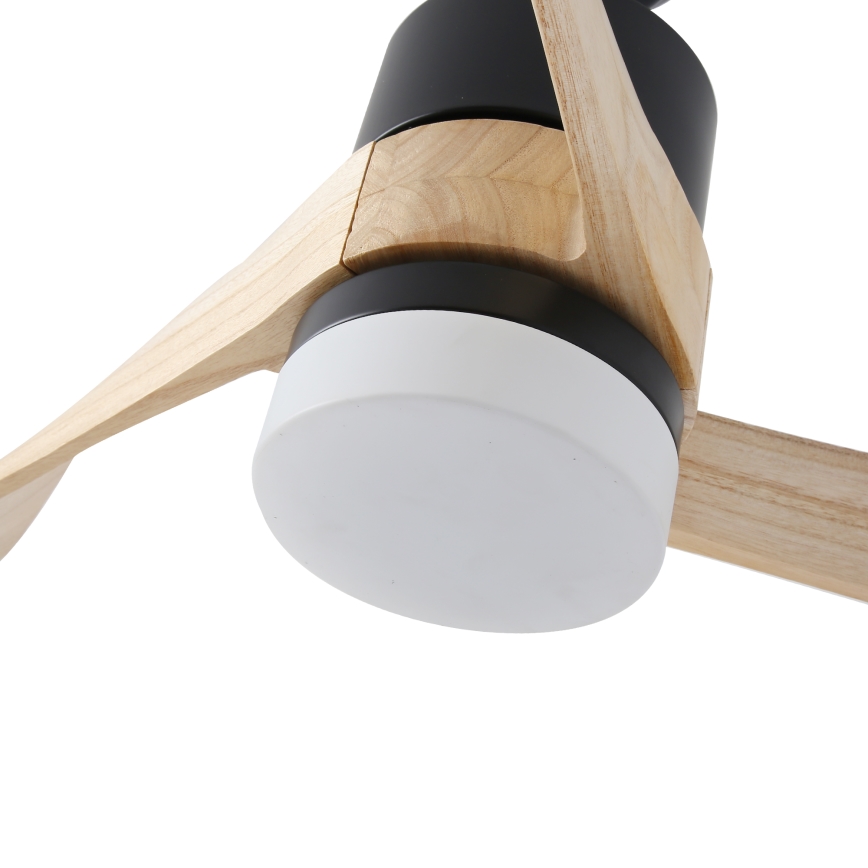 ZEVENTI - Ventilatore da soffitto dimmerabile a LED NATURITO LED/18W/230V 3000-6000K Wi-Fi Tuya nero/quercia + telecomando