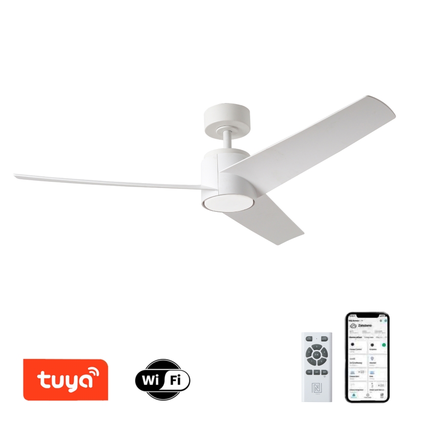 ZEVENTI - Ventilatore da soffitto dimmerabile a LED ORVIETO LED/18W/230V 3000-6000K Wi-Fi Tuya bianco + telecomando