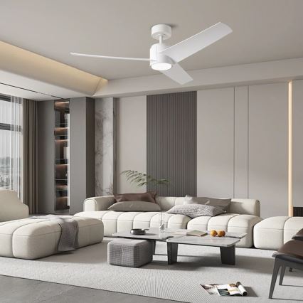 ZEVENTI - Ventilatore da soffitto dimmerabile a LED ORVIETO LED/18W/230V 3000-6000K Wi-Fi Tuya bianco + telecomando