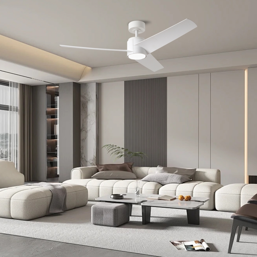 ZEVENTI - Ventilatore da soffitto dimmerabile a LED ORVIETO LED/18W/230V 3000-6000K Wi-Fi Tuya bianco + telecomando