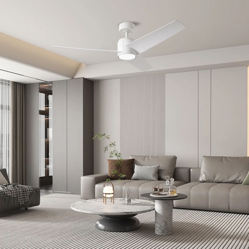 ZEVENTI - Ventilatore da soffitto dimmerabile a LED ORVIETO LED/18W/230V 3000-6000K Wi-Fi Tuya bianco + telecomando