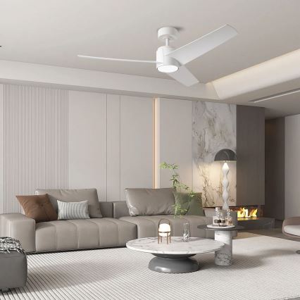 ZEVENTI - Ventilatore da soffitto dimmerabile a LED ORVIETO LED/18W/230V 3000-6000K Wi-Fi Tuya bianco + telecomando