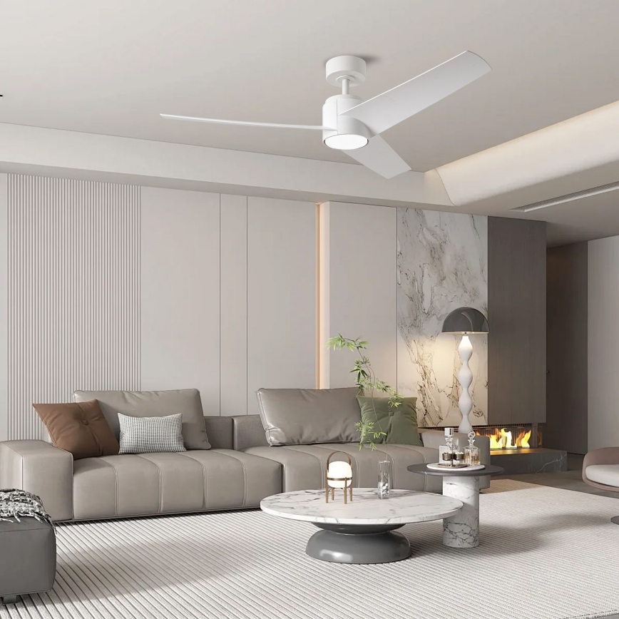 ZEVENTI - Ventilatore da soffitto dimmerabile a LED ORVIETO LED/18W/230V 3000-6000K Wi-Fi Tuya bianco + telecomando