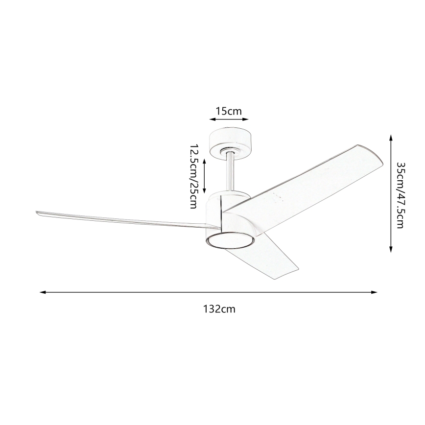 ZEVENTI - Ventilatore da soffitto dimmerabile a LED ORVIETO LED/18W/230V 3000-6000K Wi-Fi Tuya nero + telecomando