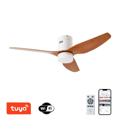ZEVENTI - Plafoniera LED PADUA LED/18W/230V 3000-6000K Wi-Fi Tuya bianco/marrone + telecomando